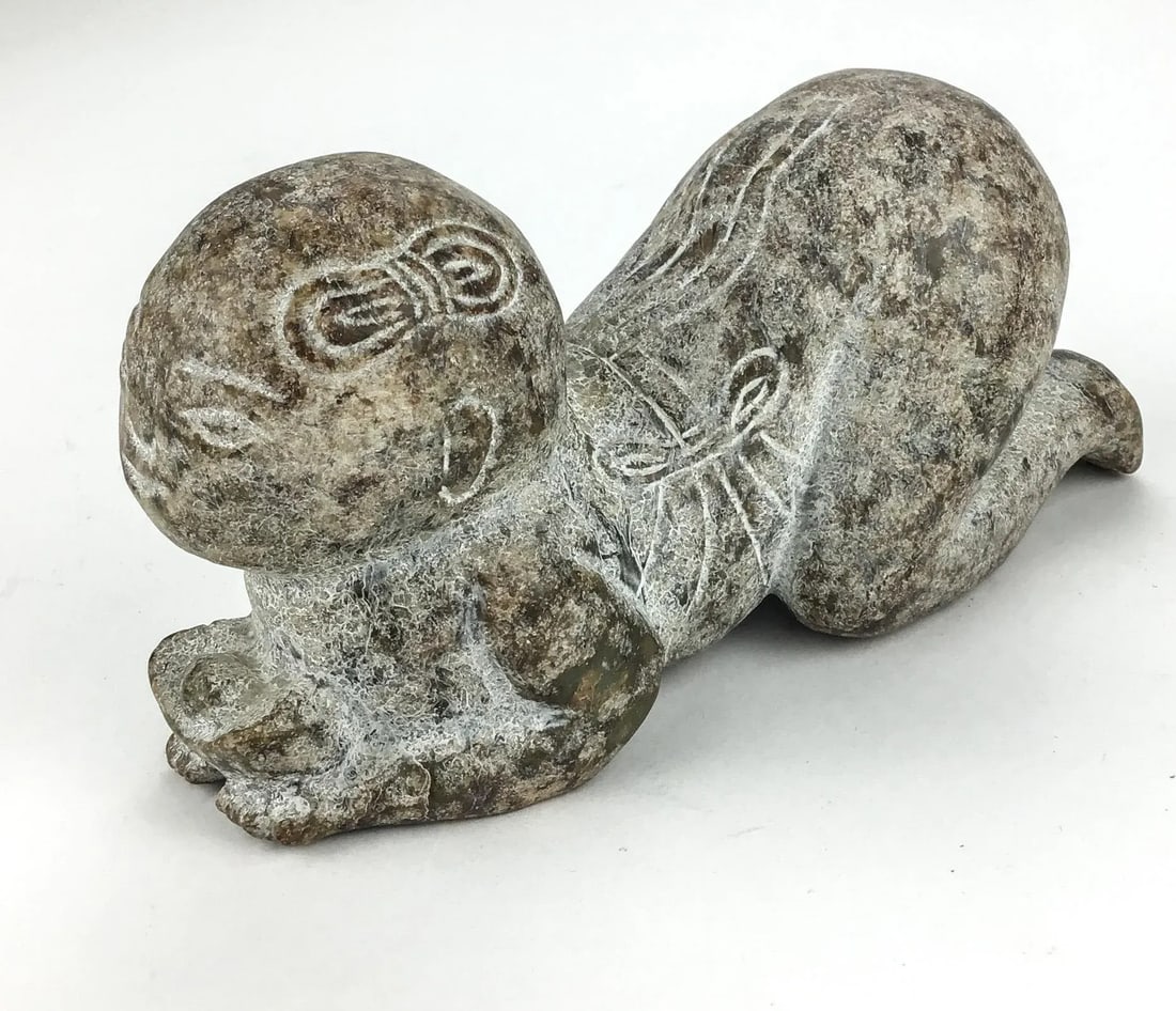 Hand Carved Antique Stone Sculpture - 4