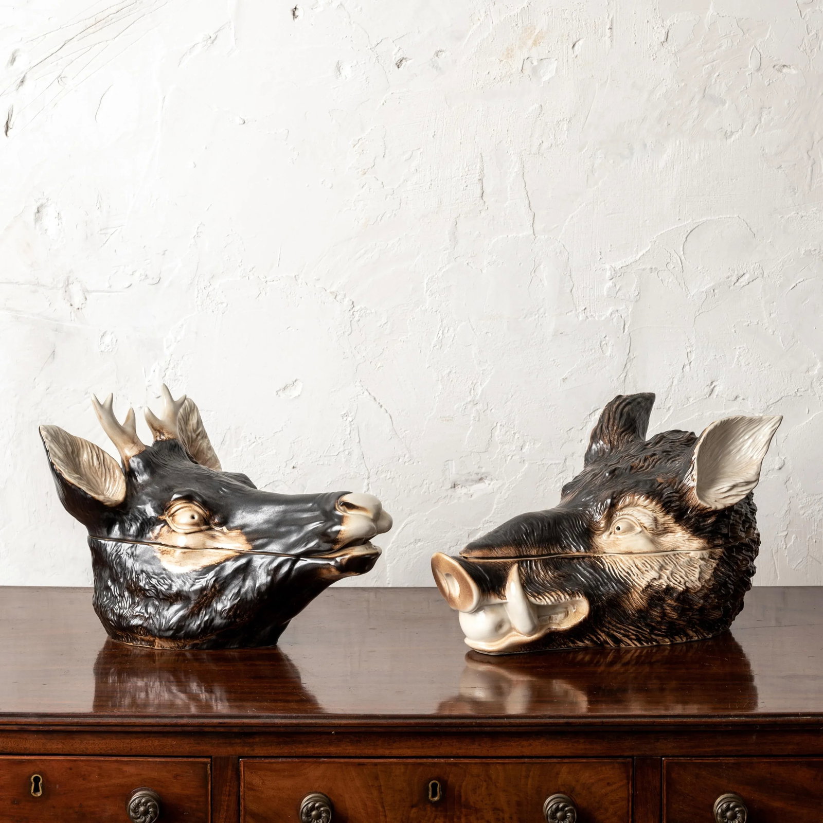 Italian Boar and Stag Majolica Tureens - 10