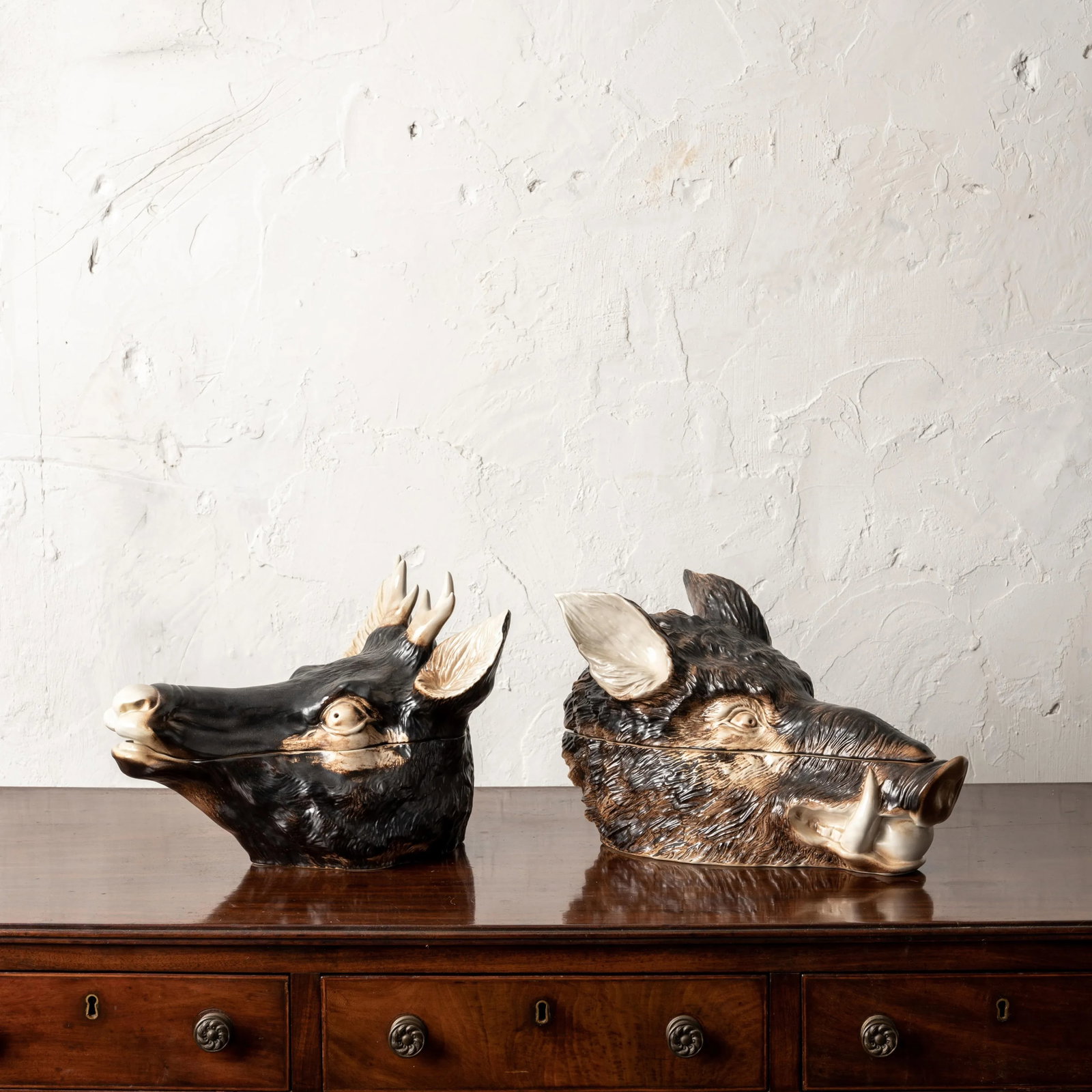 Italian Boar and Stag Majolica Tureens - 3