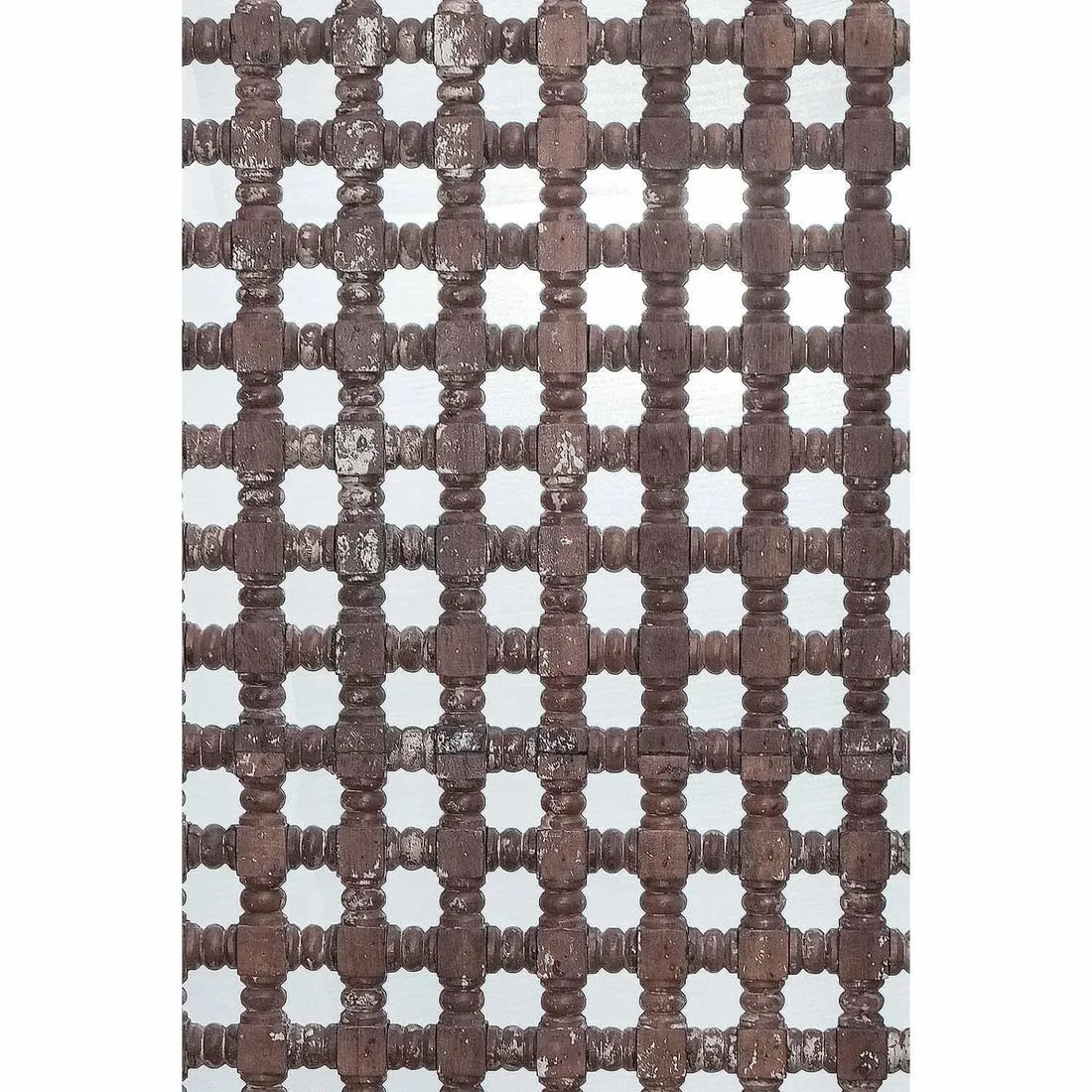 Vintage Hand Carved Lattice 31" X 56" Wood Wall Hanging - 3