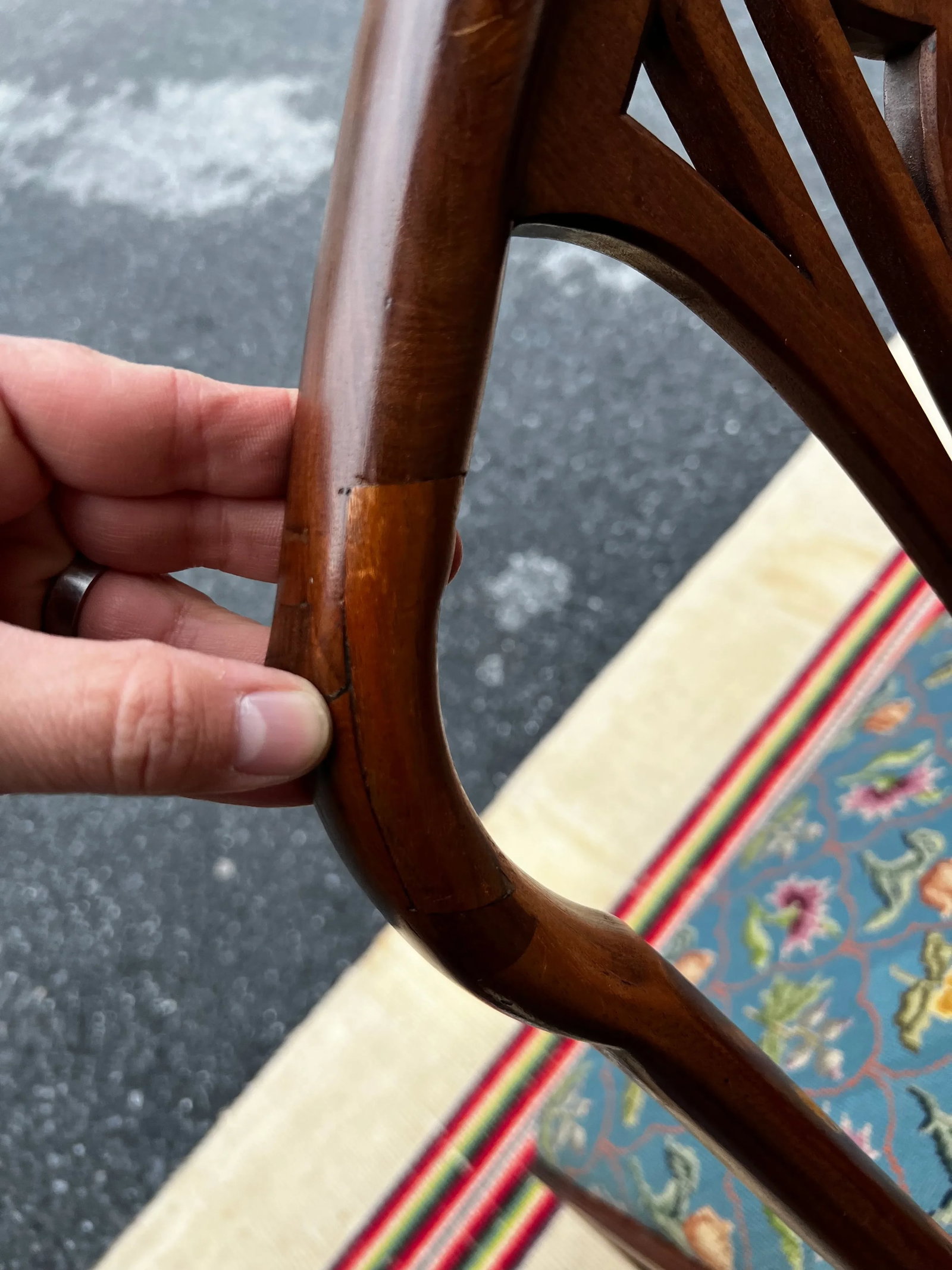 Circa 1790s English George III Carved Mahogany Hepplewhite Dining Chairs- Set of 6 - 6