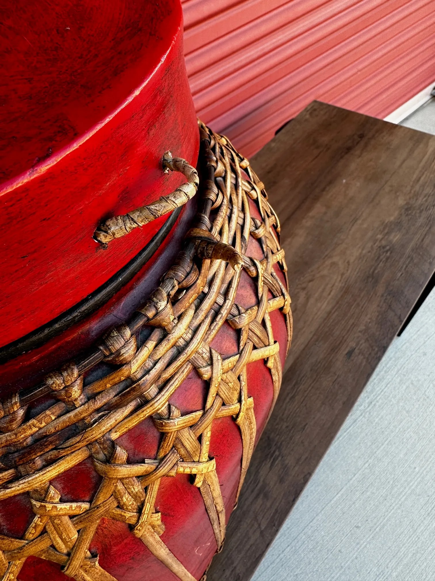 Antique Asian/Thai Red Rice Basket W/Lid - 7