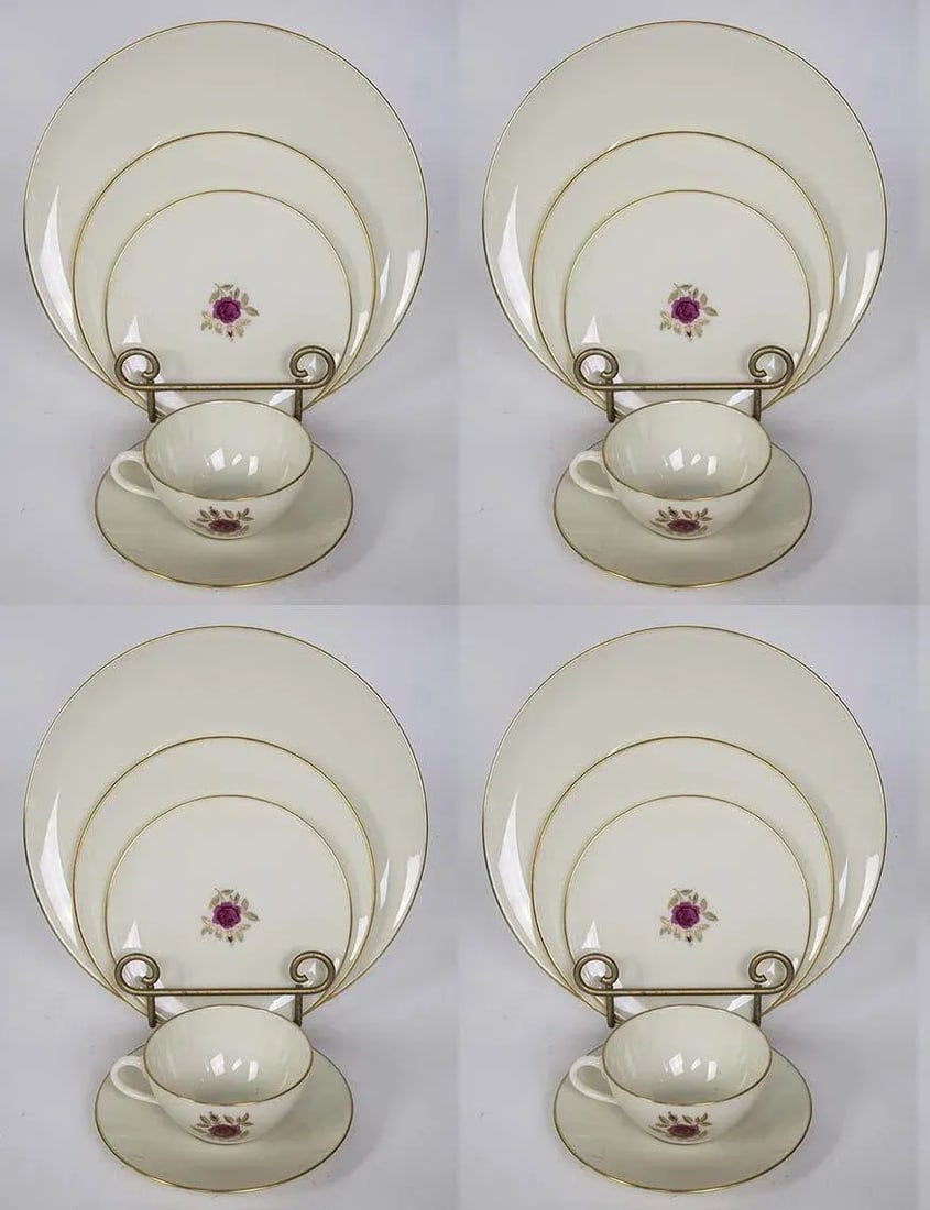 Lenox China Roselyn Pattern Four 5 Piece Place Settings - 6