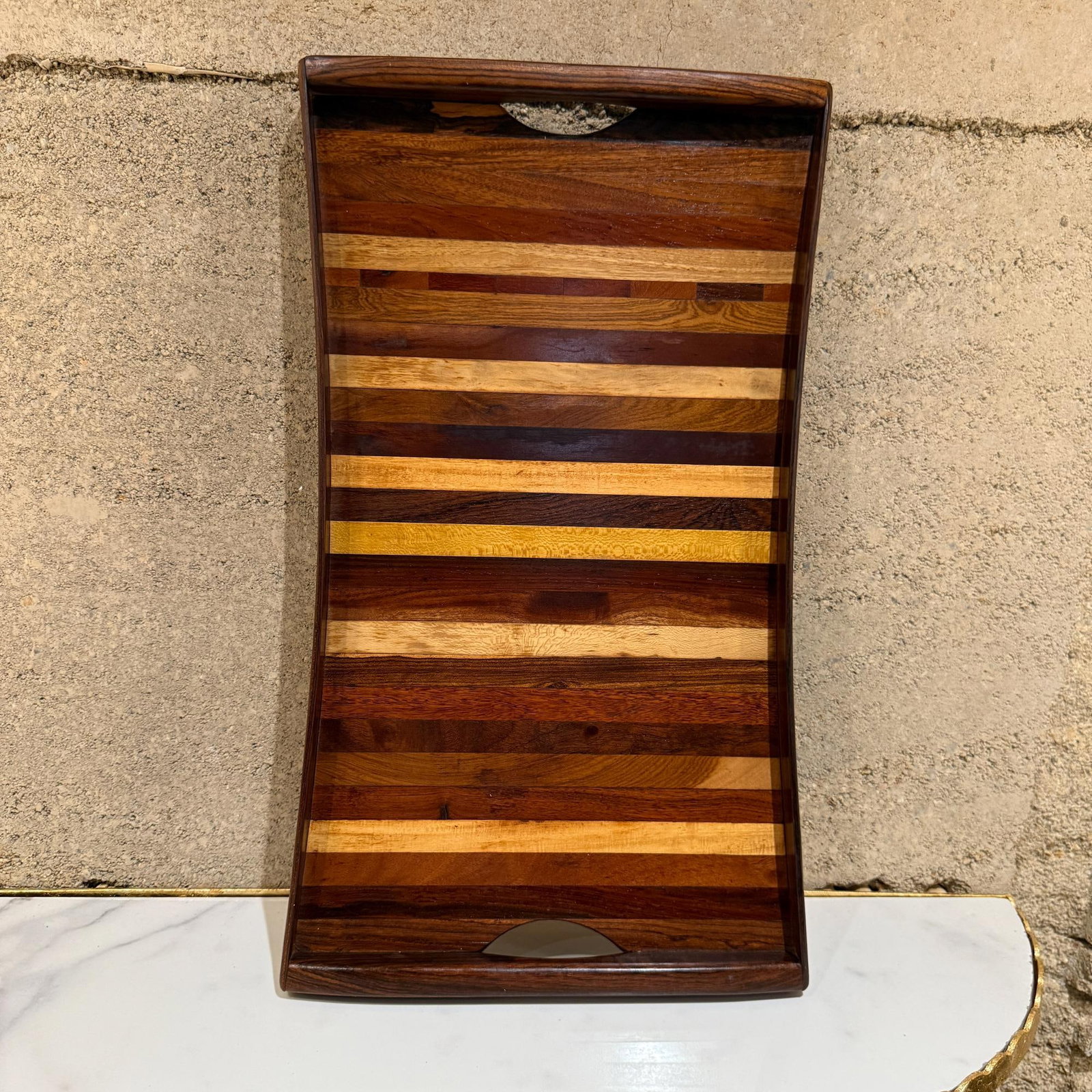 Don S. Shoemaker Service Tray, Exotic Woods, SeÃ±al, Mexico, 1970s - 14