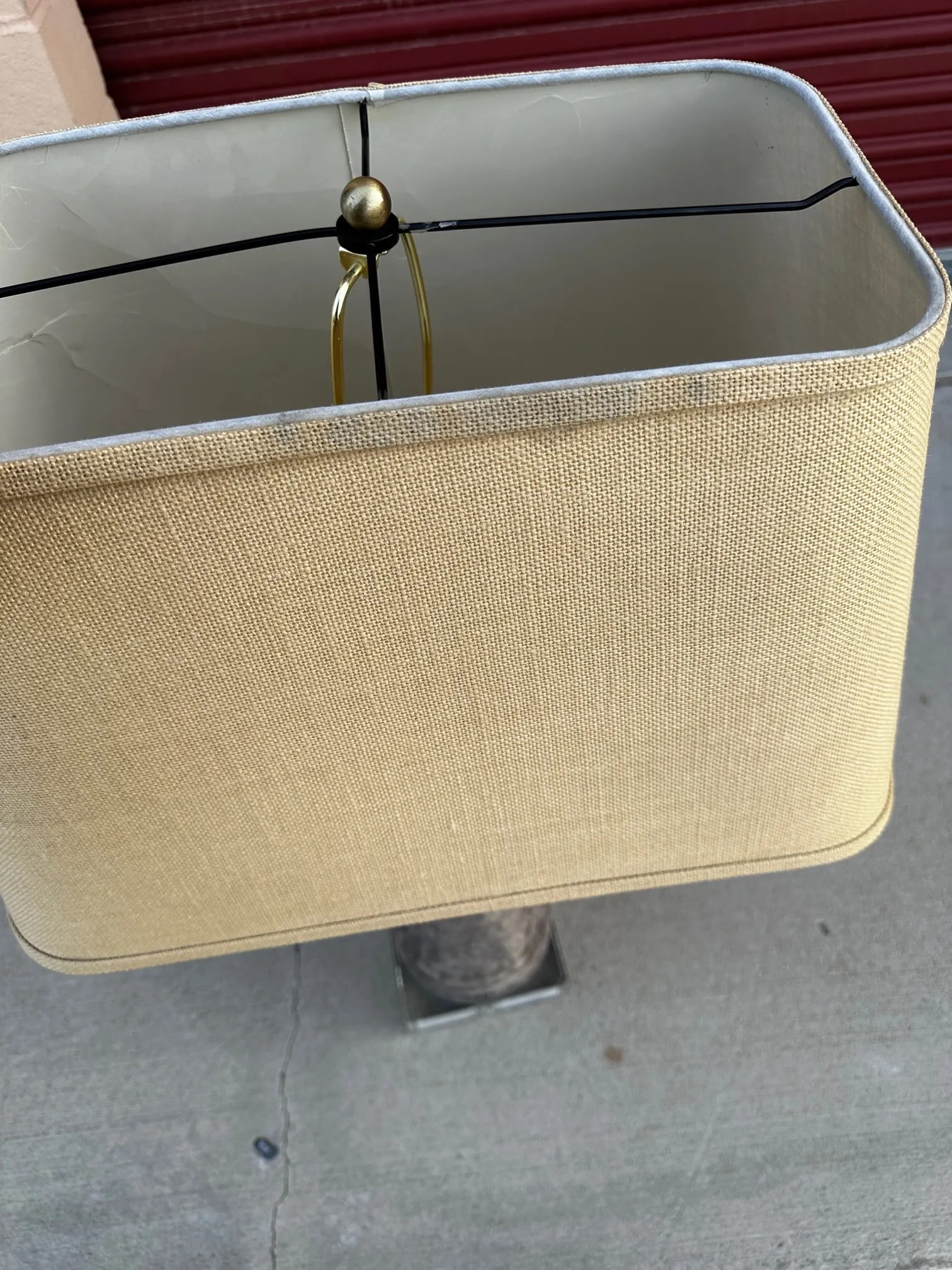 Restoration Hardware Style Faux Stone Table Lamp W/Shade - 5