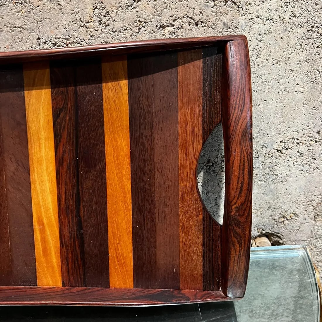 Mid-Century Modern Serving Tray by Don S. Shoemaker, 1980s Exotic Woods - 5