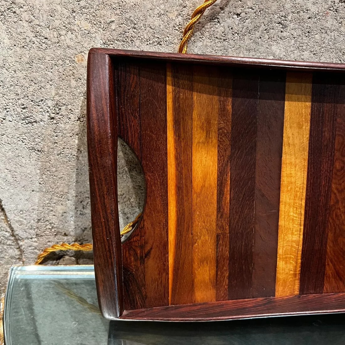 Mid-Century Modern Serving Tray by Don S. Shoemaker, 1980s Exotic Woods - 7