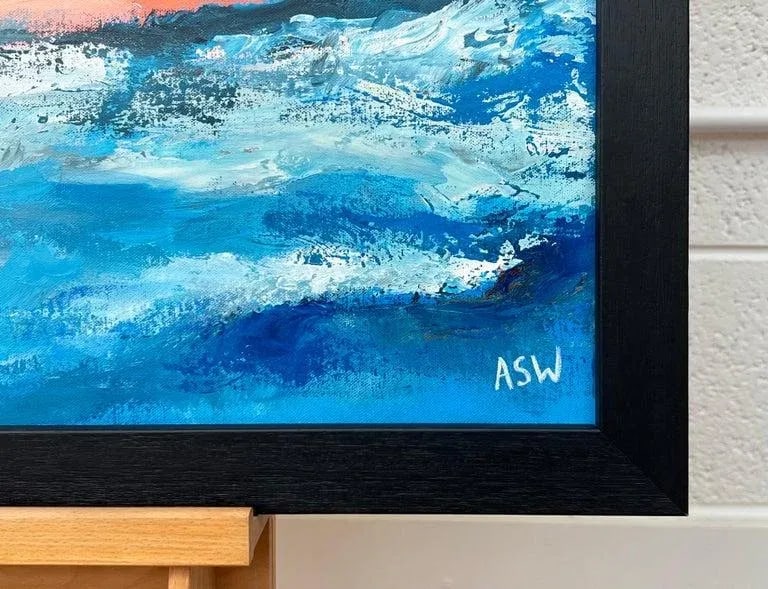 Orange & Blue Abstract English Moorland Landscape Earthy Colours Contemporary British Artist - 10