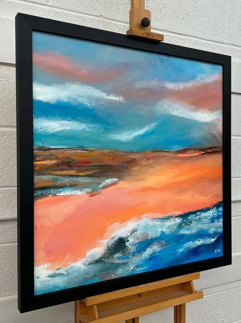Orange & Blue Abstract English Moorland Landscape Earthy Colours Contemporary British Artist - 6
