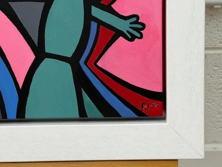 Contemporary Surreal Cartoon Pen & Ink Drawing on Canvas by British Artist, 2005 - 7