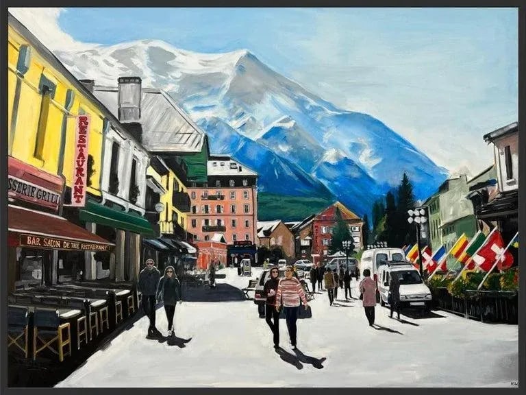 Large Painting of Chamonix Mont Blanc in France by Contemporary British Artist - 10