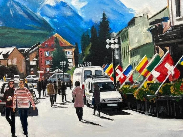 Large Painting of Chamonix Mont Blanc in France by Contemporary British Artist - 5
