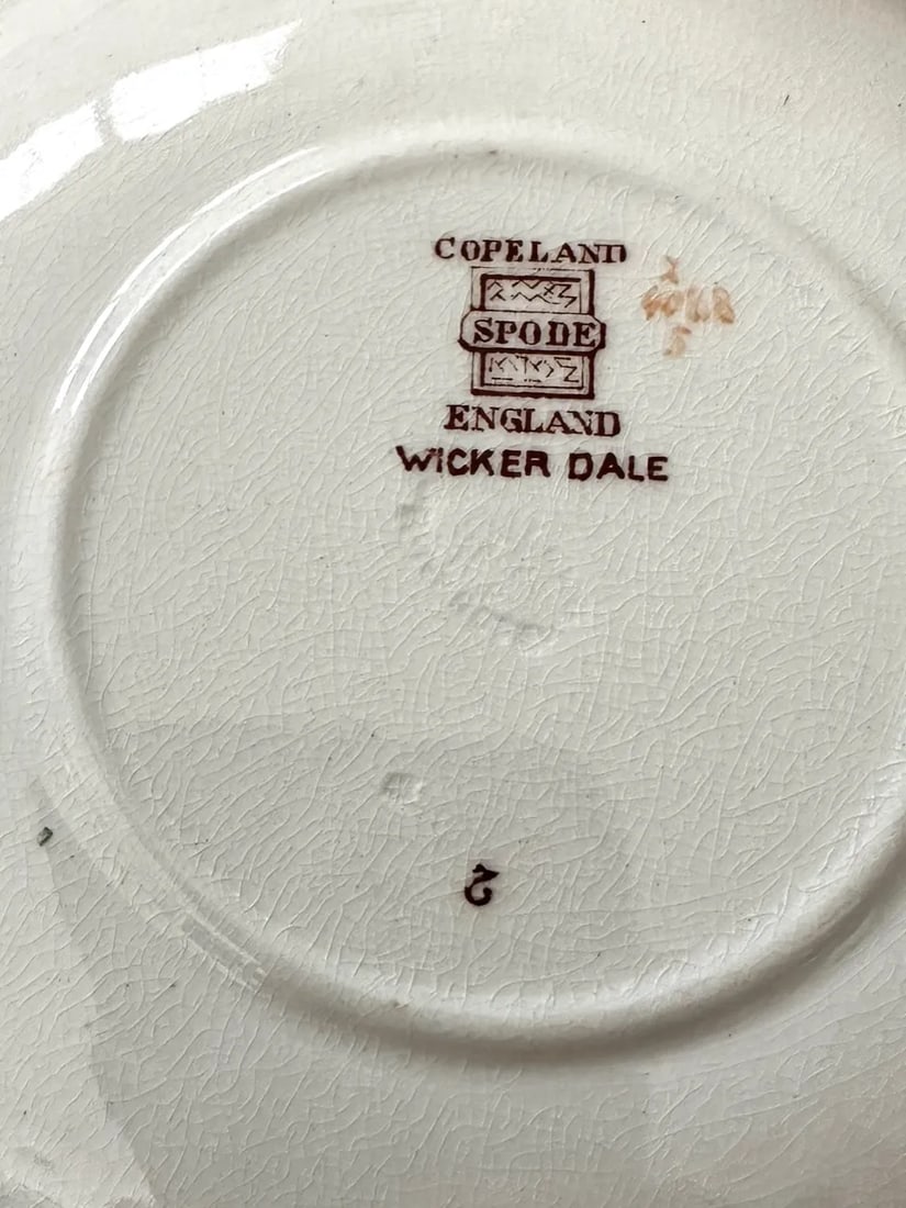 Vintage Spode Wicker Dale Dinnerware 60 Piece Set - 10