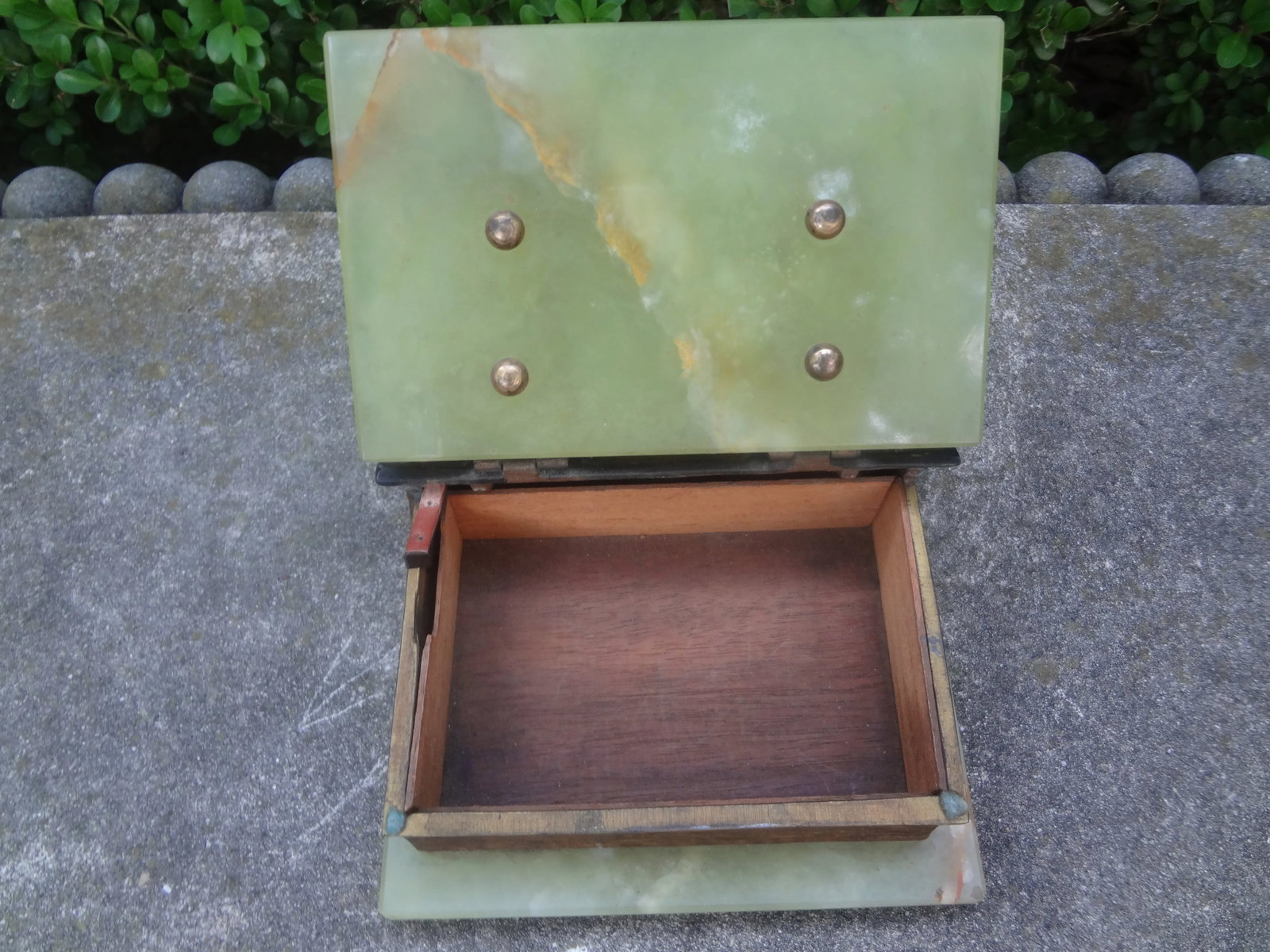 1920s Antique Austrian Alabaster and Gilt Metal Book Box - 5