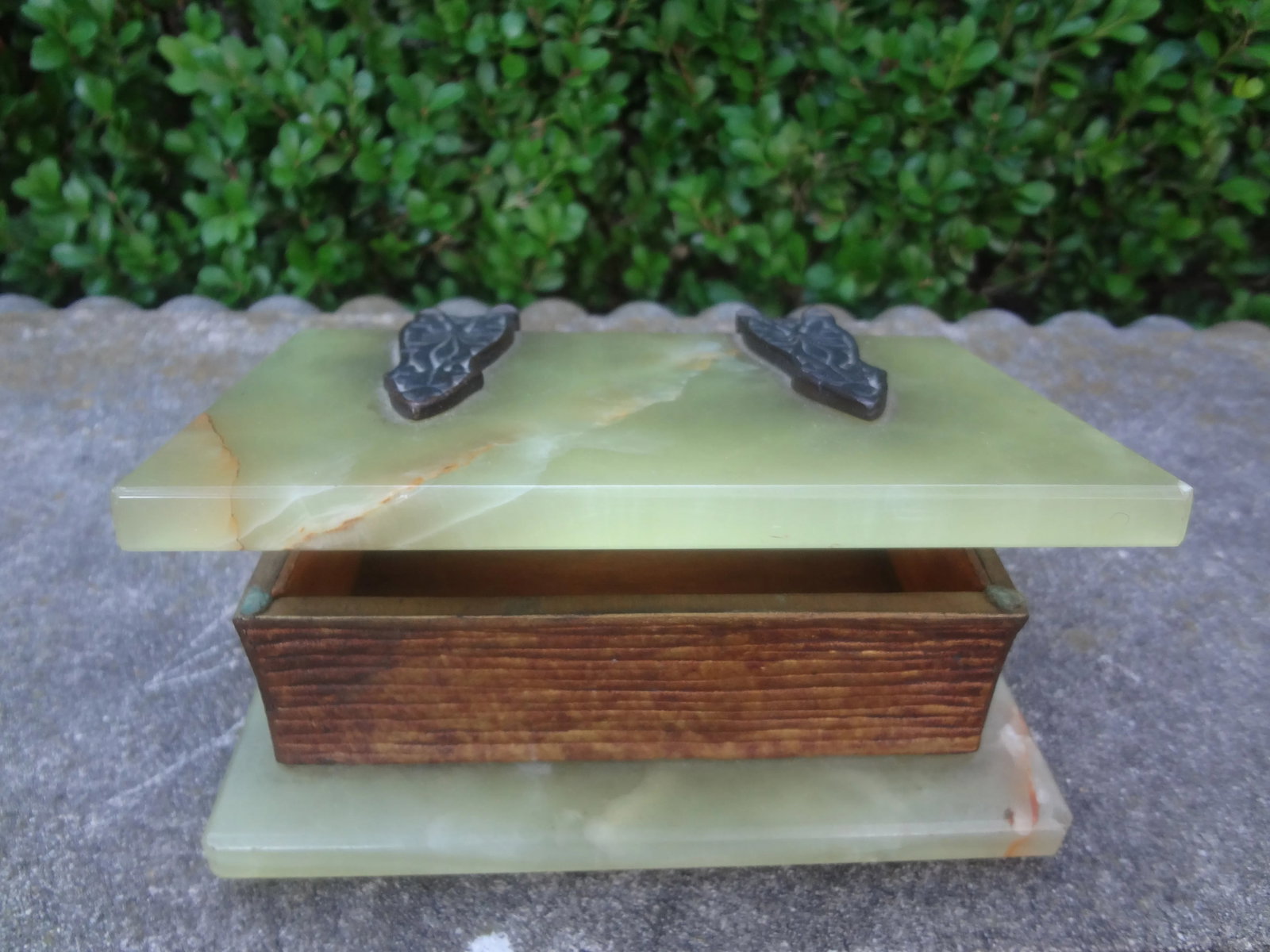 1920s Antique Austrian Alabaster and Gilt Metal Book Box - 8