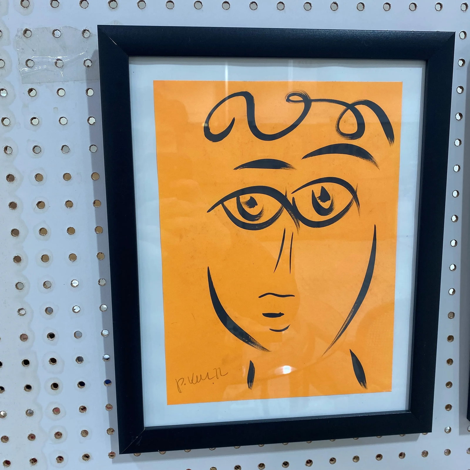 Peter Keil Original Orange Abstract Portrait Paintings - a Pair - 2