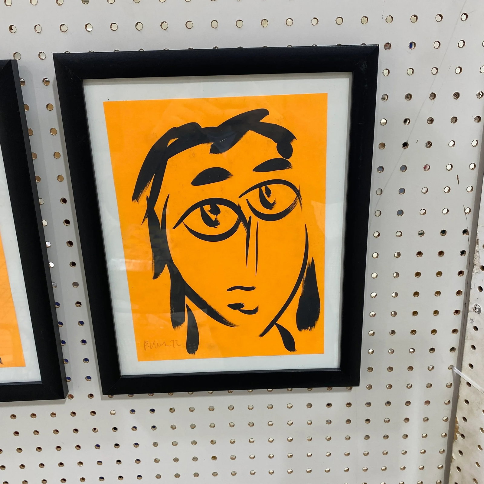 Peter Keil Original Orange Abstract Portrait Paintings - a Pair - 3