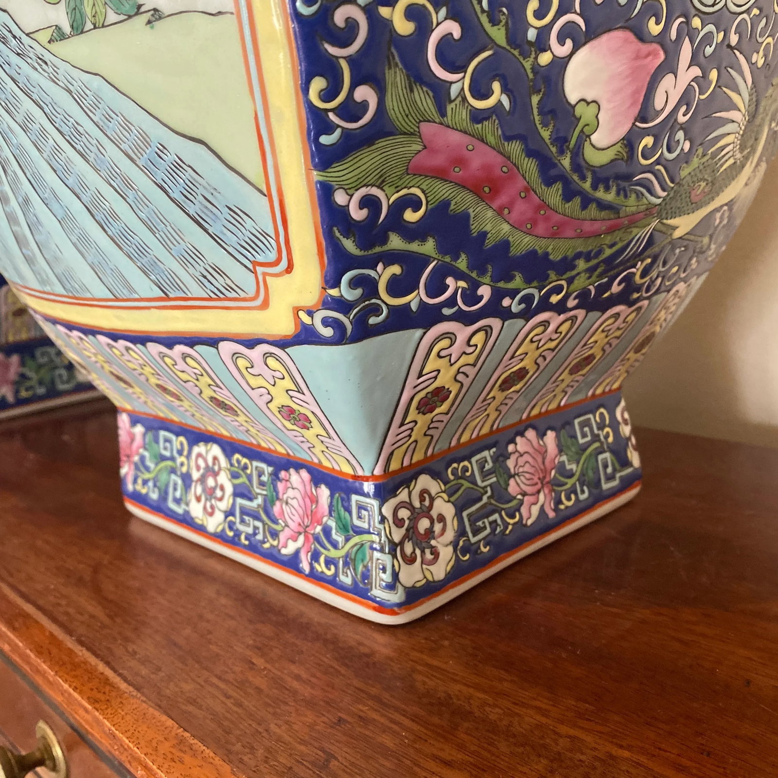 Vintage Oversized Hand Painted Asian Jars ~ a Pair - 10