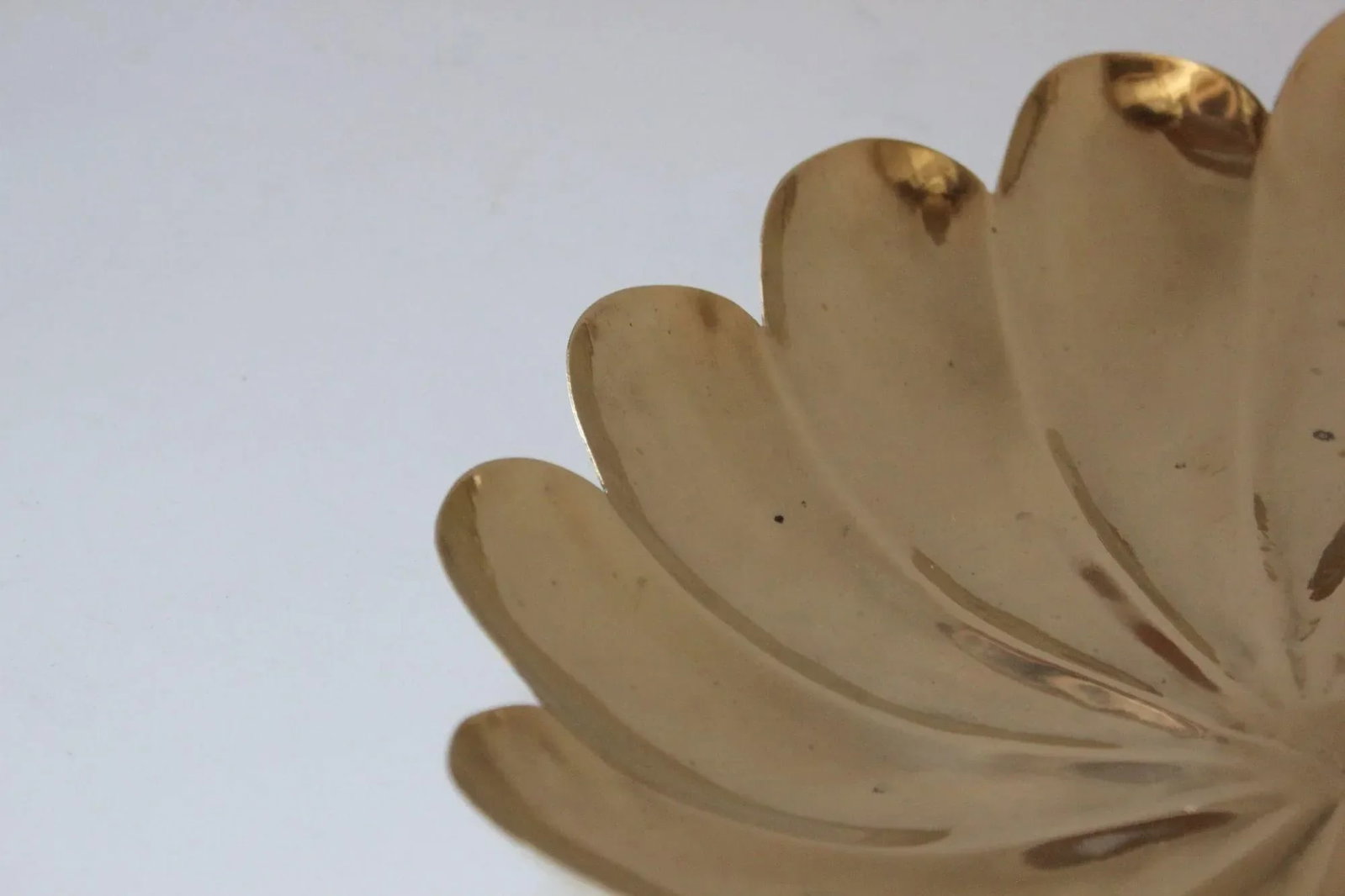 Vintage Italian Brass Scalloped Decorative Tray - 12