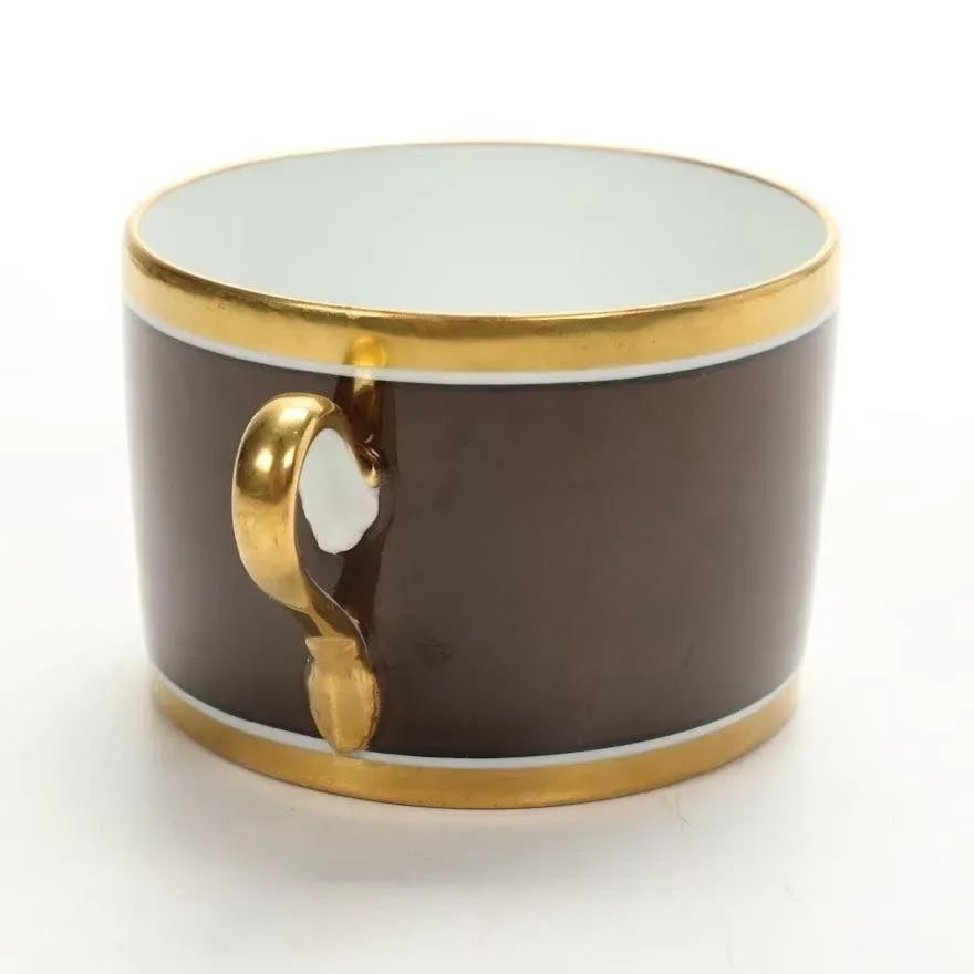 Richard Ginori Brown & Gold Trimmed Dinnerware Service of 93 Pieces - 12