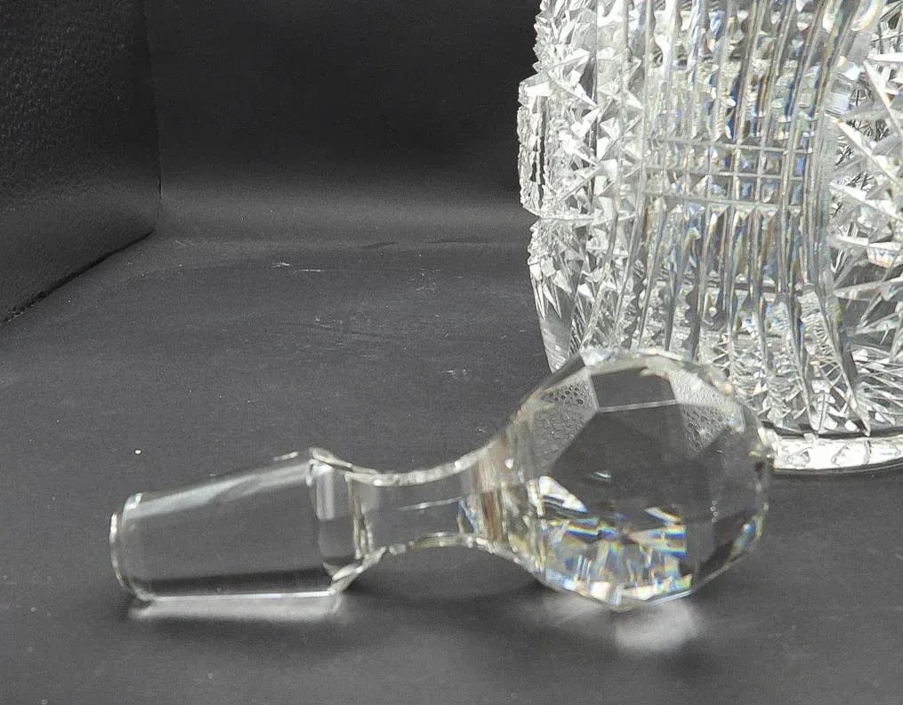 Early 20th Century Brilliant Cut Crystal Wine Decanter Carafe Mars Pattern 1907 - 11