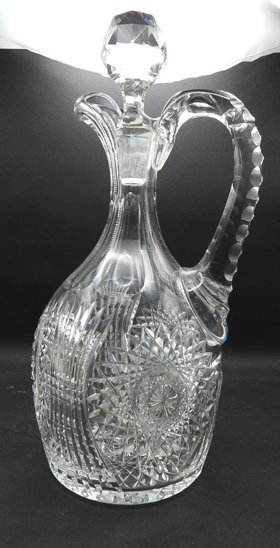 Early 20th Century Brilliant Cut Crystal Wine Decanter Carafe Mars Pattern 1907 - 2