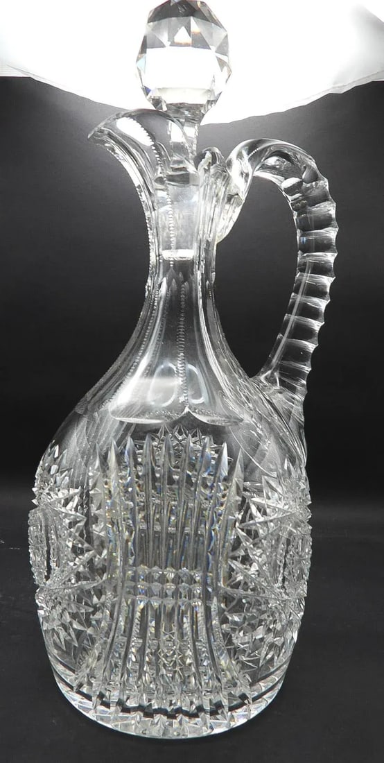 Early 20th Century Brilliant Cut Crystal Wine Decanter Carafe Mars Pattern 1907 - 3