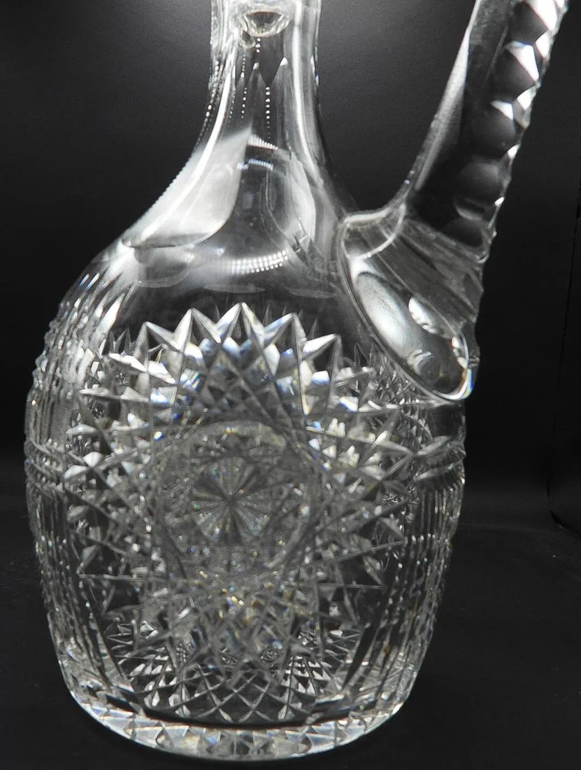 Early 20th Century Brilliant Cut Crystal Wine Decanter Carafe Mars Pattern 1907 - 9