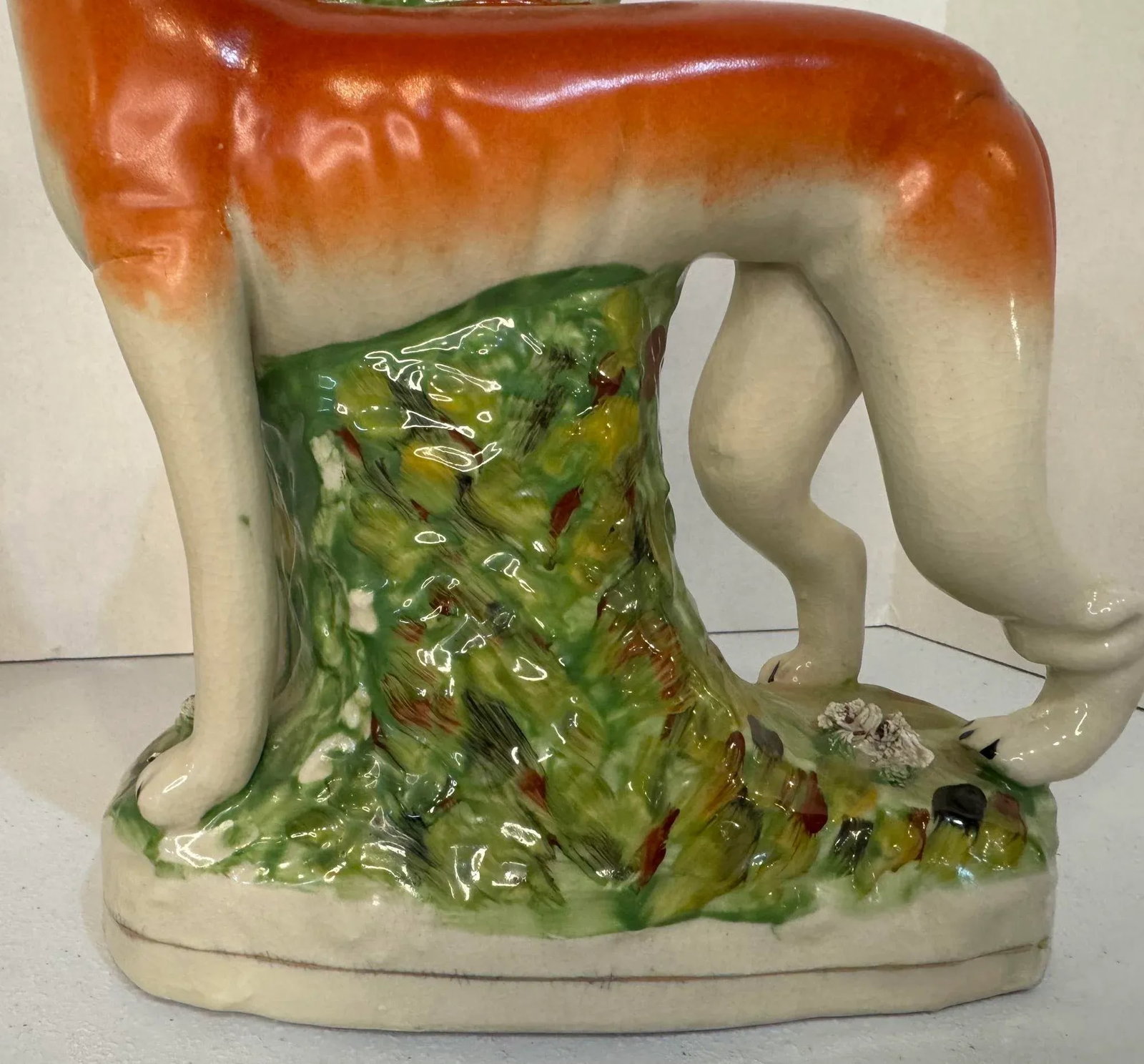 Pair 19th Century Staffordshire Greyhound/ Whippet Dog Spill Vase Figurines - 9
