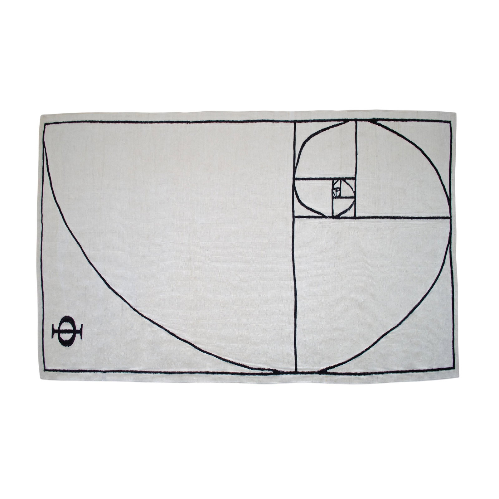 Fibonacci - Golden Ratio Themed Silk Hand Woven Area Rug Kilim Wall Rug 4"²11"³ × - 6