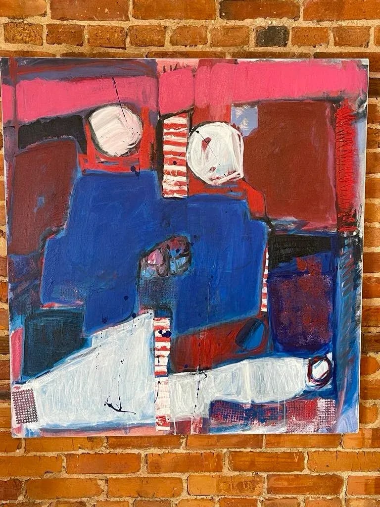 1990s Raggedy Ann & Andy Abstract Acrylic Painting - 6