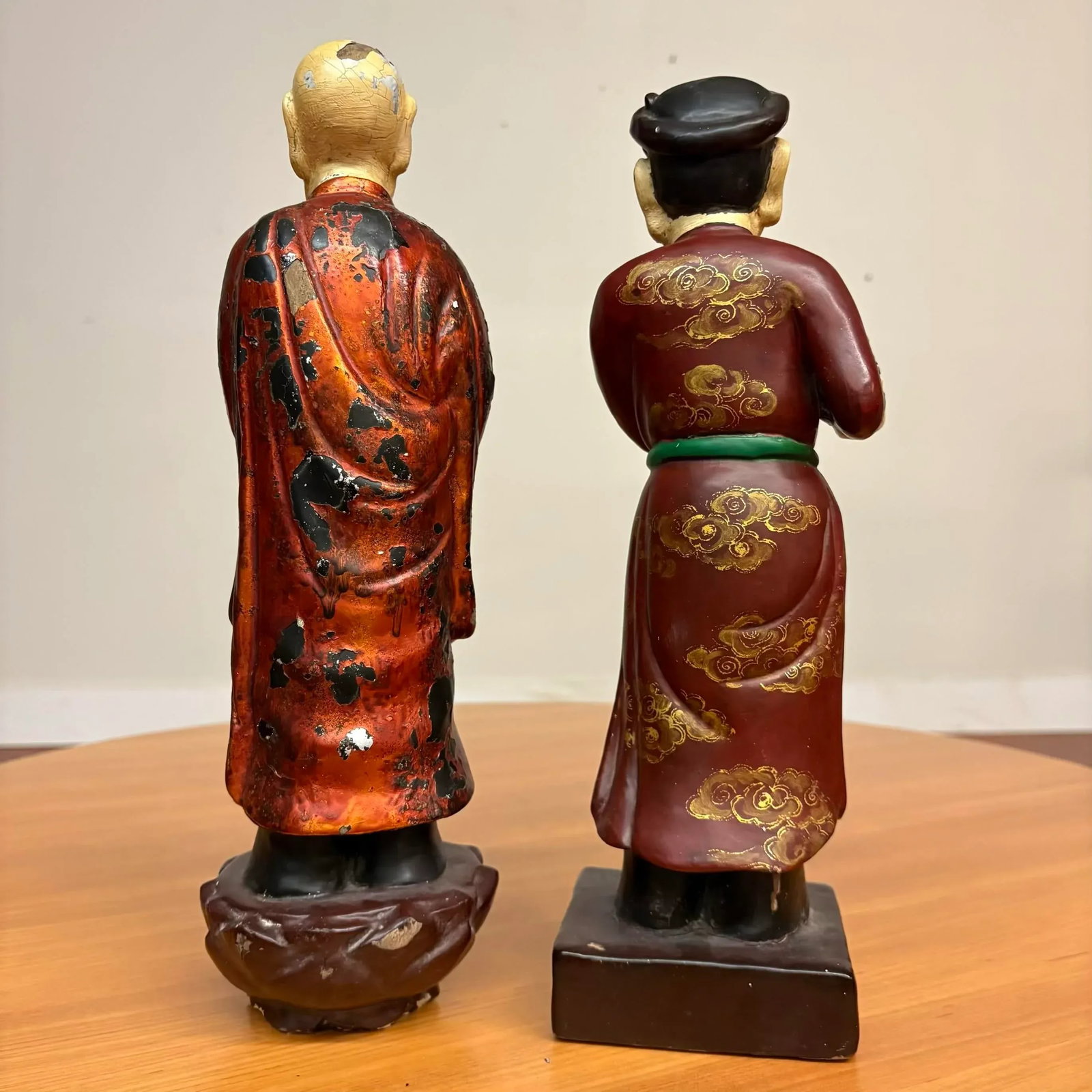 Vintage Vietnamese Cultural Figurines – Pair of Hand-Painted Statues From Hanoi - 4