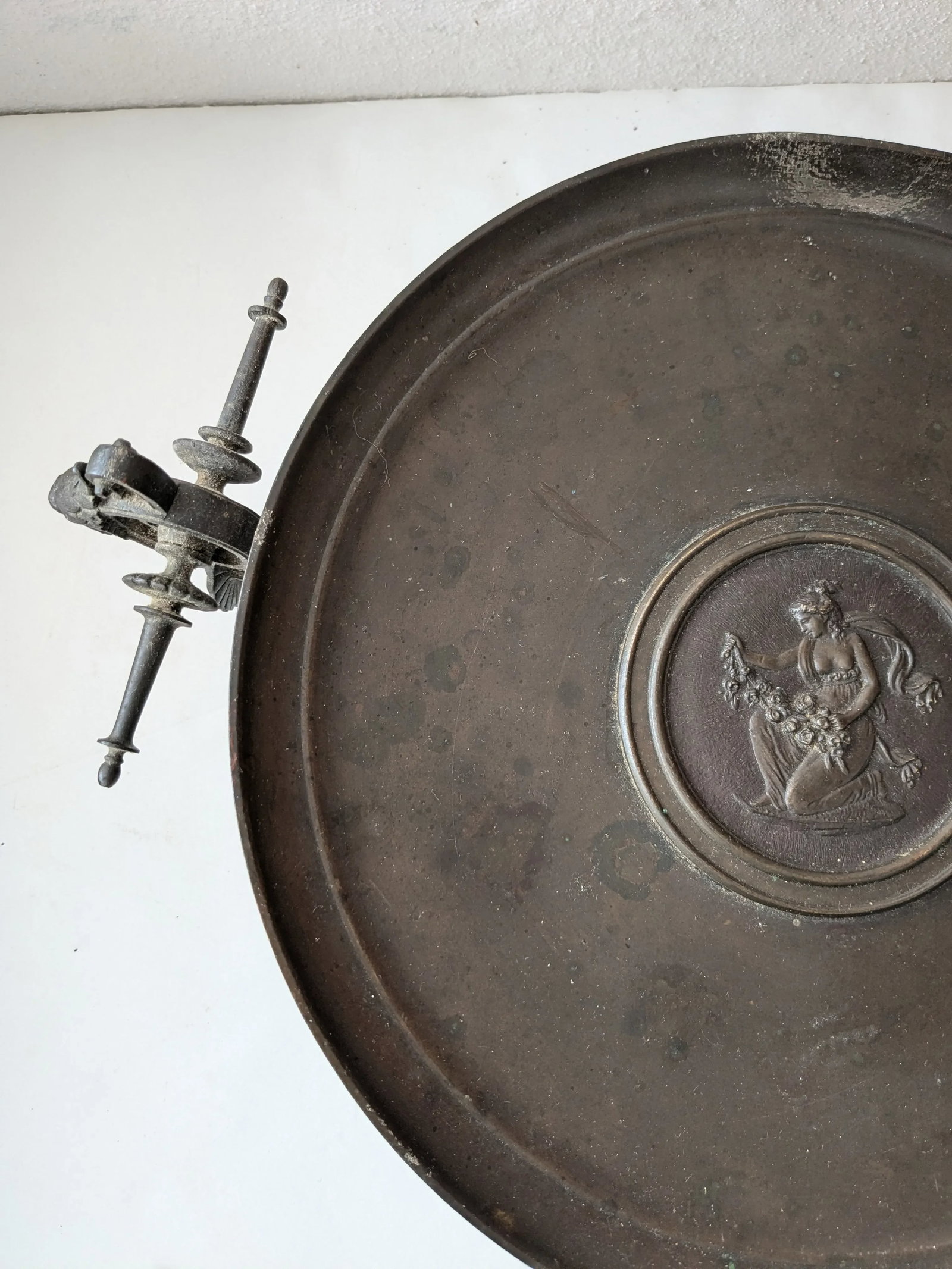 Antique Italian Grand Tour Bronze Patera Compote Tazza With Figures - 7