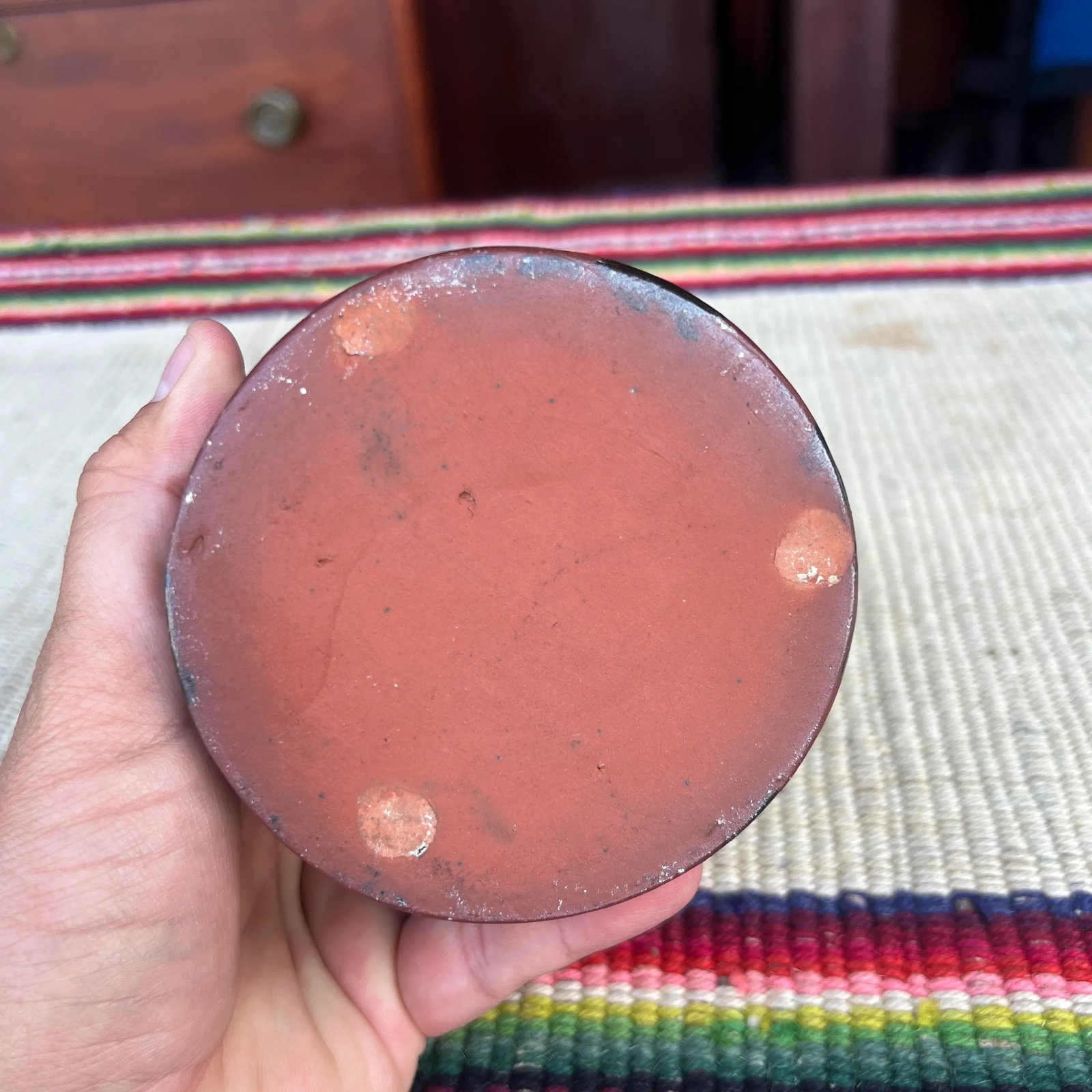 A Fine Antique Pennsylvania Folk Art Redware Preserve Jar With an Albany Glaze, 1870's - 10
