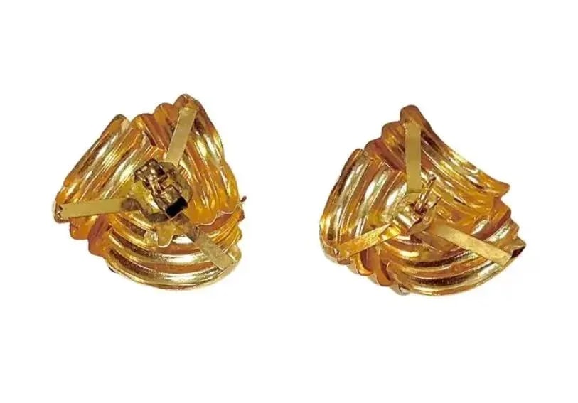 Vintage 14k Gold Knot Motif Earrings, a Pair - 4