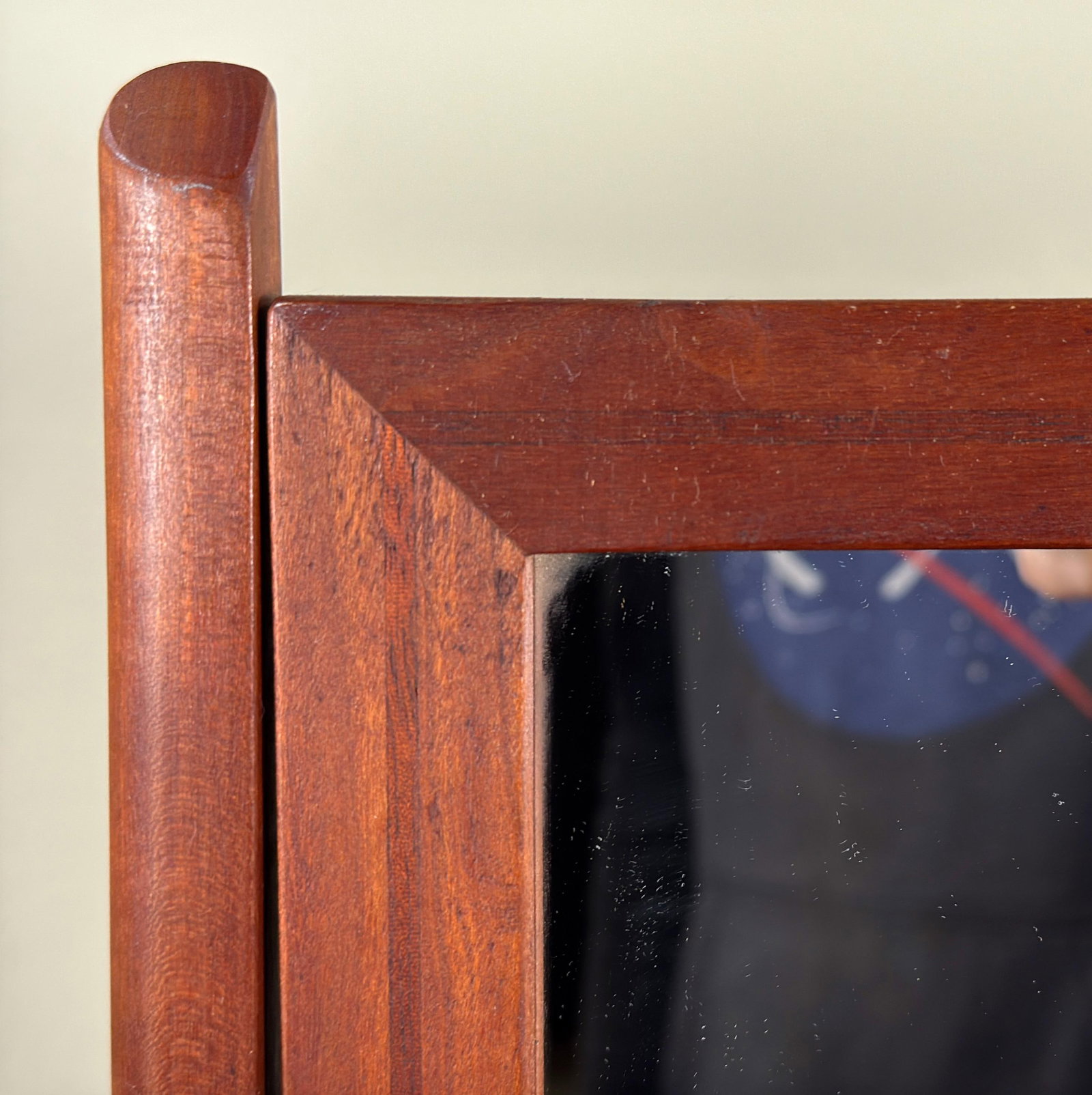 Mid Century Scandinavian Modern Teak Vanity Mirror With Sculptural Stand - 5