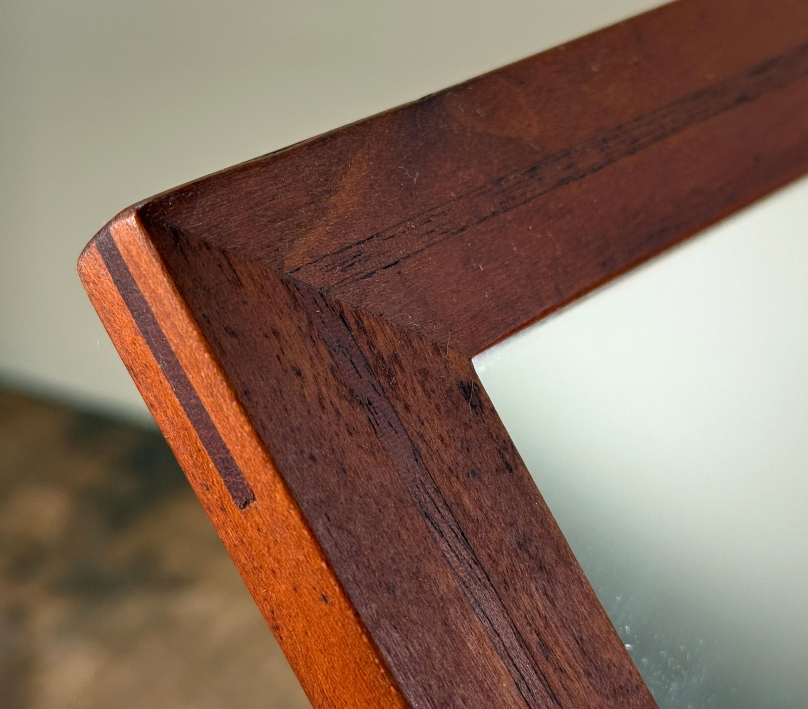 Mid Century Scandinavian Modern Teak Vanity Mirror With Sculptural Stand - 9