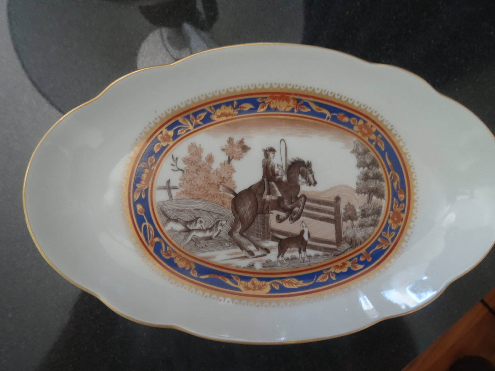 Late 20th Century Mottahedeh Collectible Equestrian Lobed Plates, Set of 3 - 5