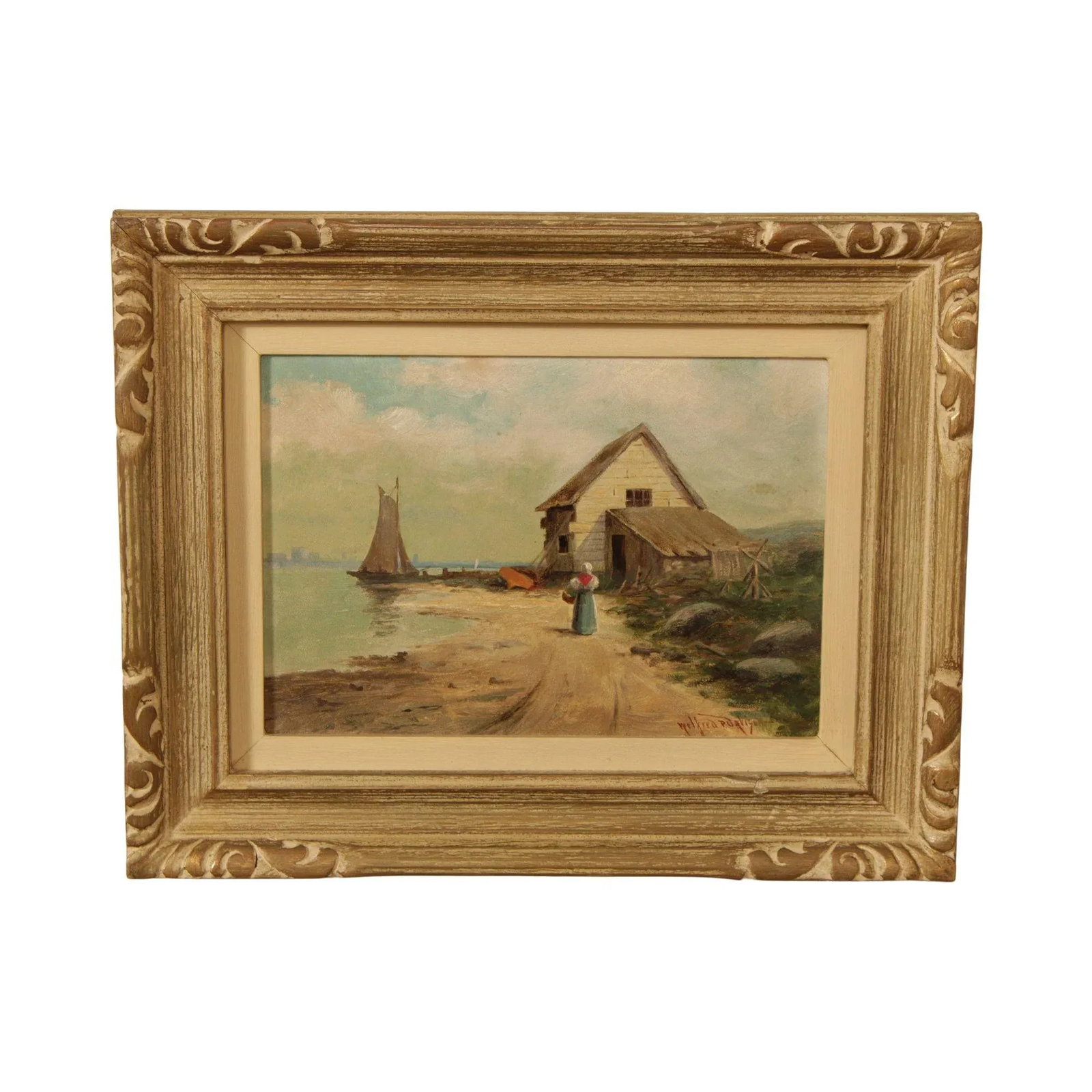 Wilfred P. Davison 'Fishermans House' Original Oil Painting - 13