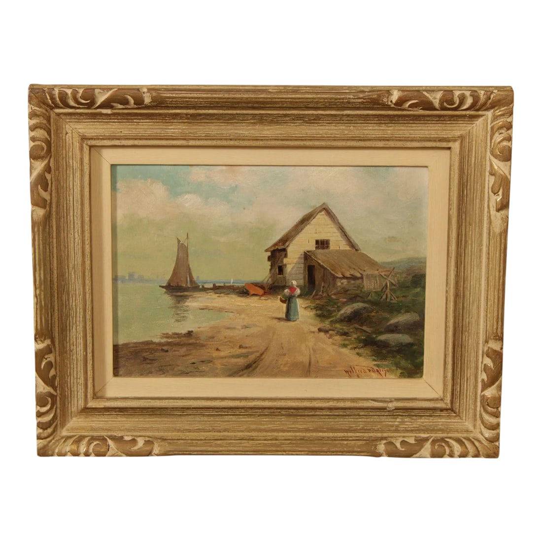 Wilfred P. Davison 'Fishermans House' Original Oil Painting