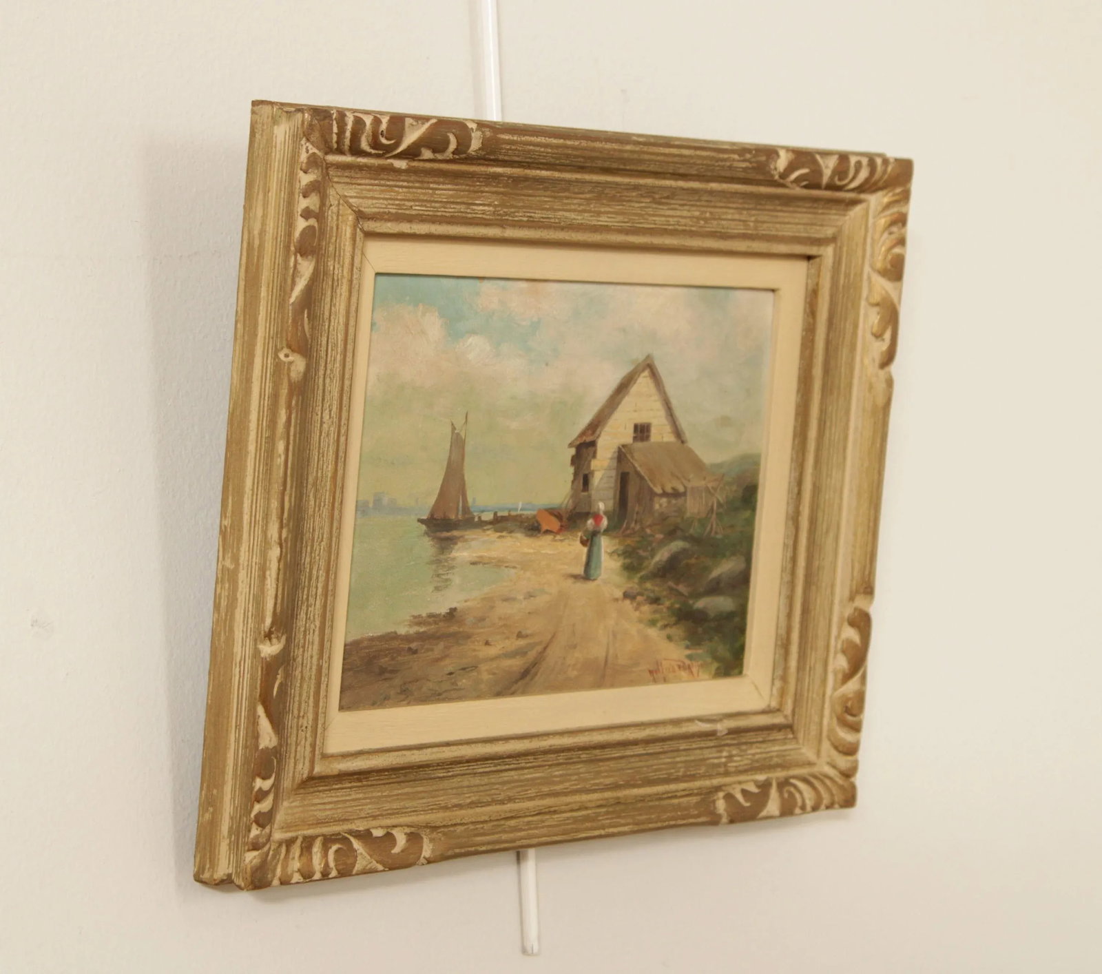 Wilfred P. Davison 'Fishermans House' Original Oil Painting - 3
