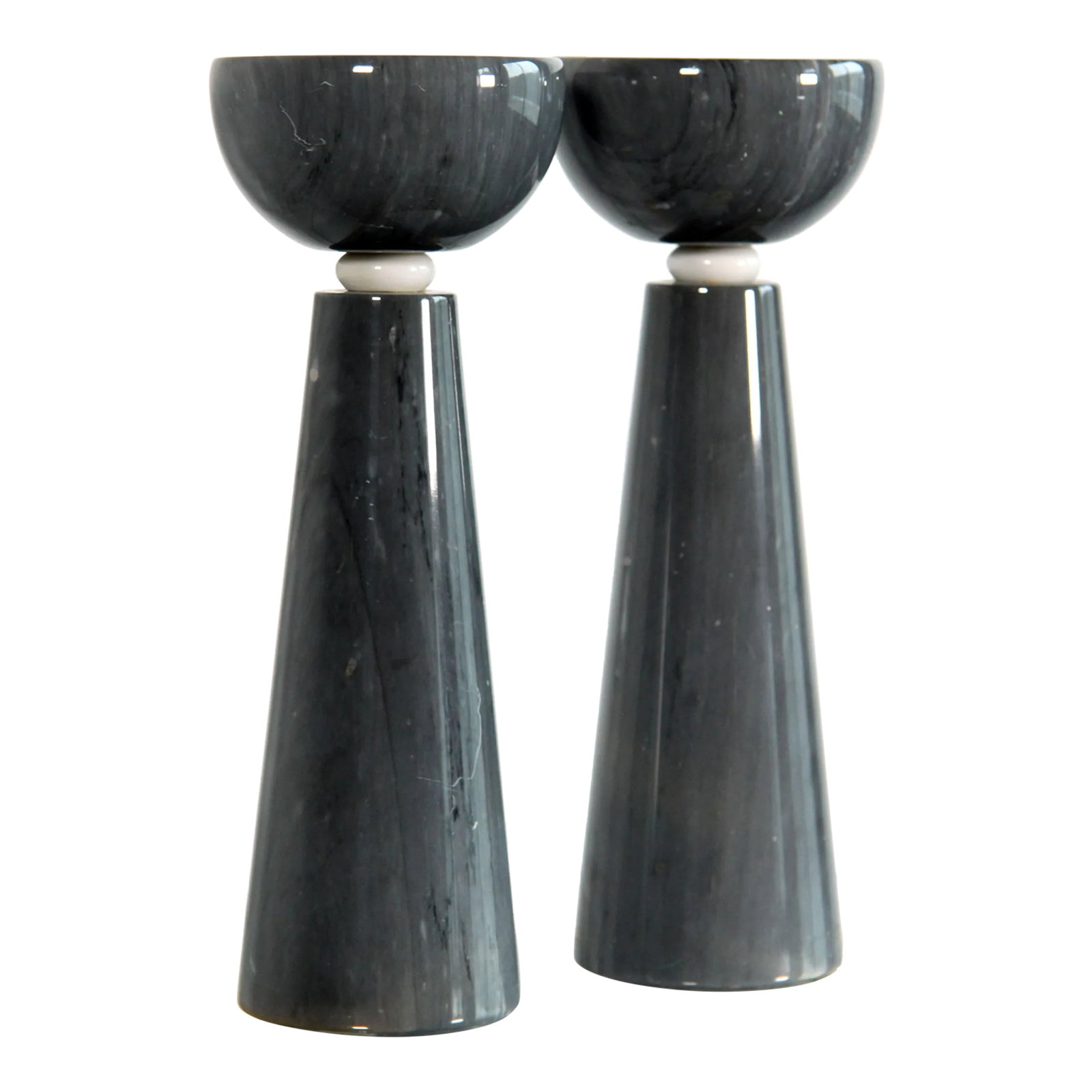 Vintage Massimo Vignelli for Casigliani Gray Marble Postmodern Candlesticks - a Pair (1 of 11)