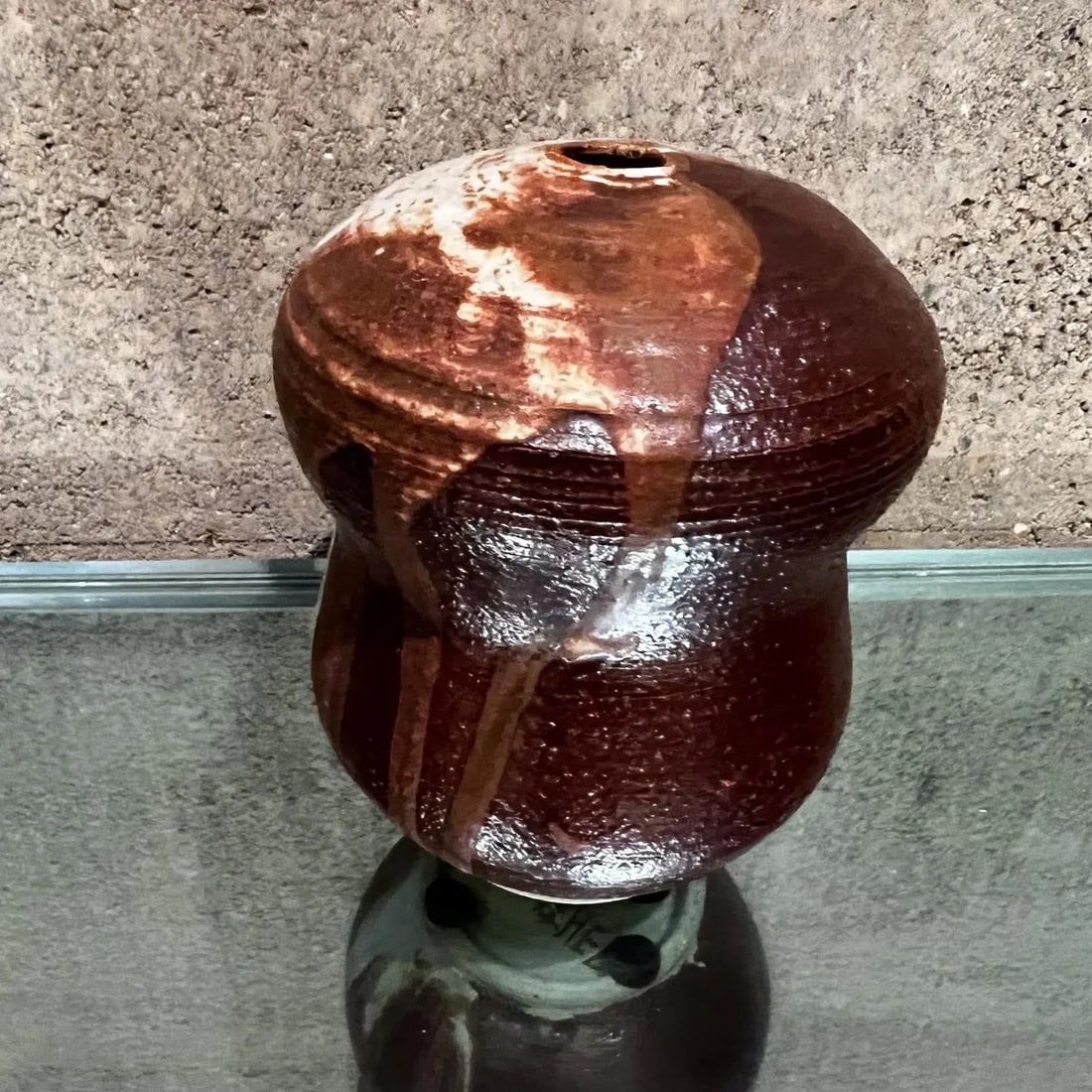 1977 Guenther Art Pottery Drip Glazed Bud Vase Signed - 9