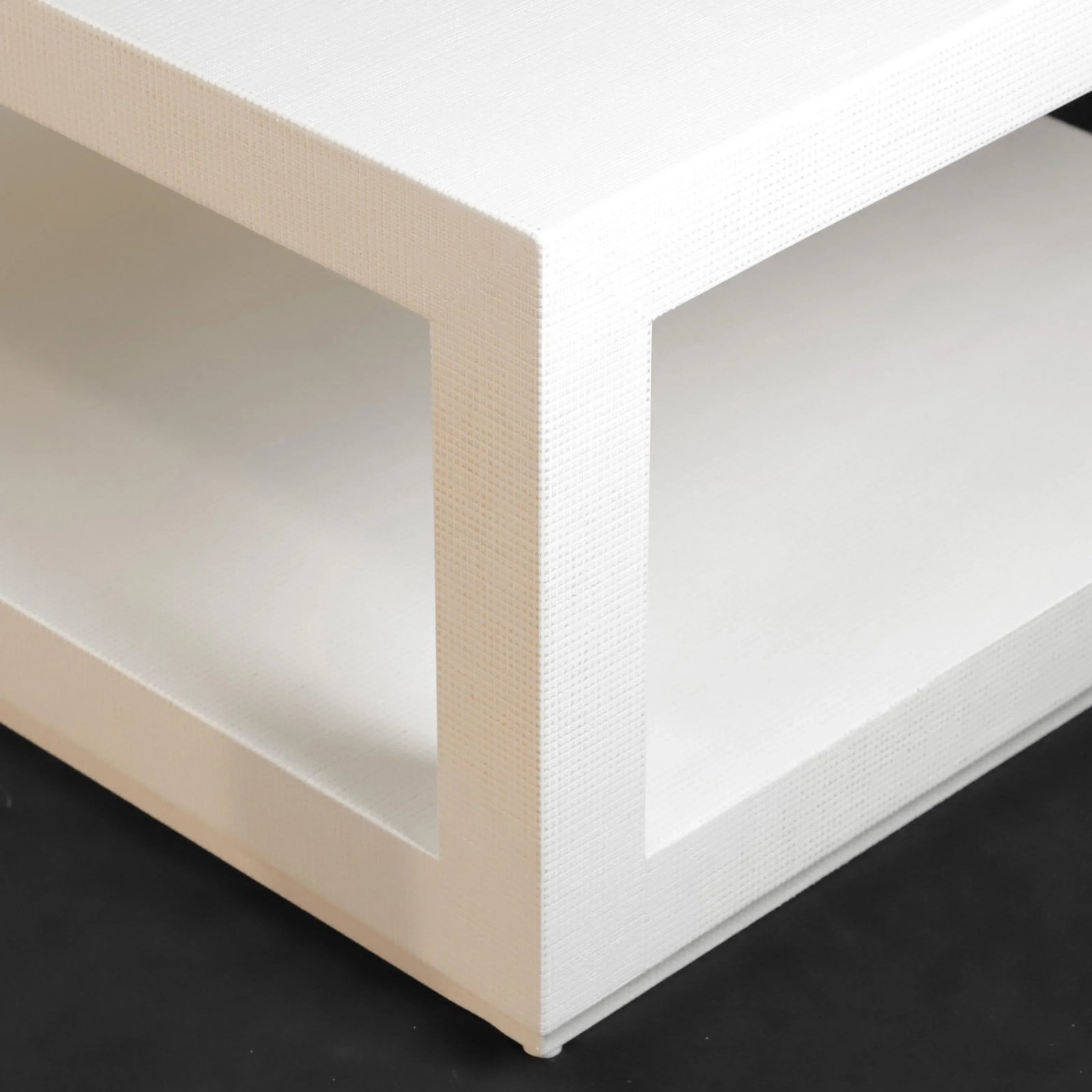 Karl Springer's Style Vintage Raffia Covered Modern White Cocktail Table - 8