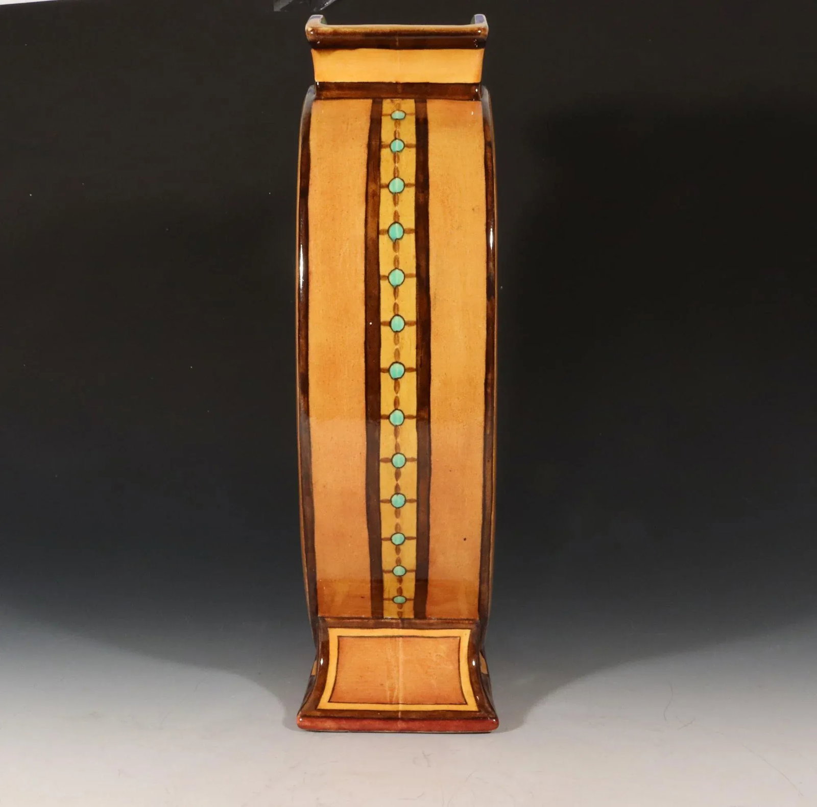 Aesthetic Movement Doulton Faience Shaped Botanical Pottery Vase Signed by Artist Mary M Arding - 4