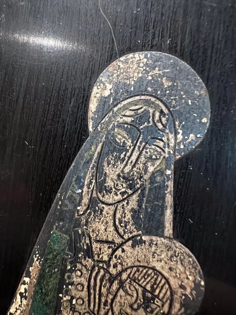 1970s Los Castillo Silver Abstract Mary Plaque Wall Art Taxco Mexico - 11