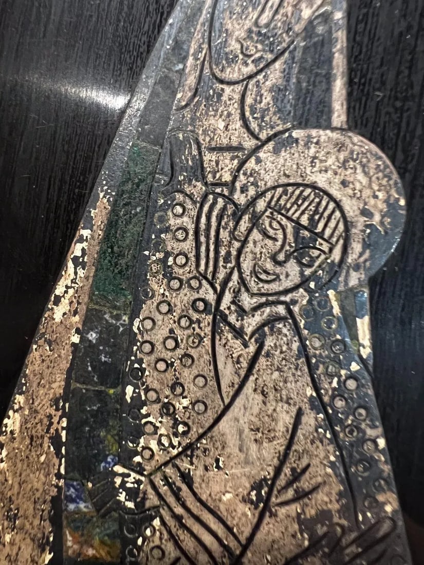 1970s Los Castillo Silver Abstract Mary Plaque Wall Art Taxco Mexico - 12