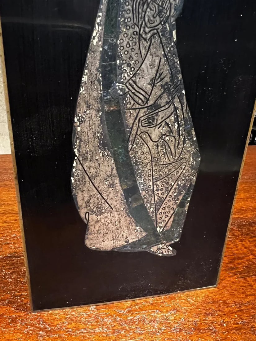 1970s Los Castillo Silver Abstract Mary Plaque Wall Art Taxco Mexico - 5
