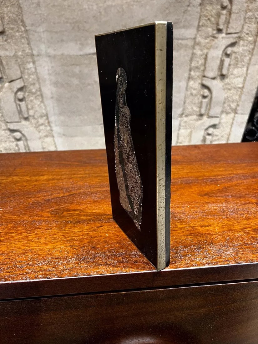 1970s Los Castillo Silver Abstract Mary Plaque Wall Art Taxco Mexico - 6