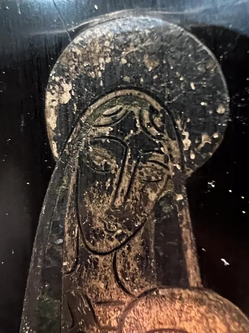1970s Los Castillo Silver Abstract Mary Plaque Wall Art Taxco Mexico - 9